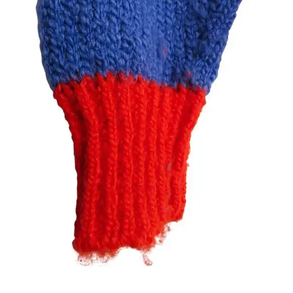 1950s GOTHAM Vintage Multicolor Rainbow Striped Knit Crewneck Sweater Medium - Picture 3 of 5